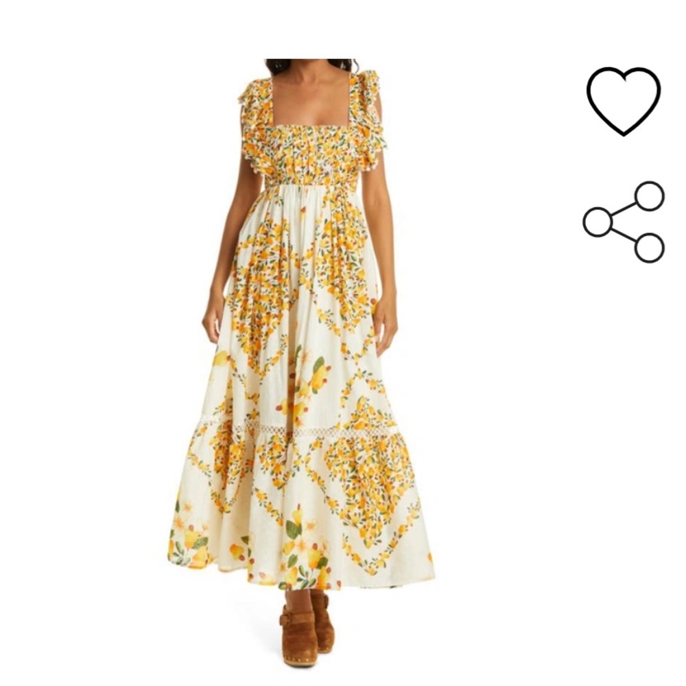 FARM RIO Crossback Maxi Dress in Mix Print, Size MEDIUM